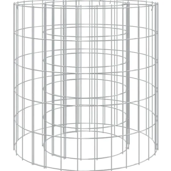 Pejse^The Living Store gabion-bålkurv Ø 50 cm galvaniseret jern - Ildsteder