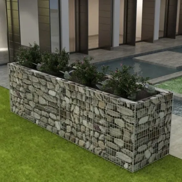 Krukker & Plantebeholdere^The Living Store gabion-højbed 360x90x100 cm stål - Plantekrukker