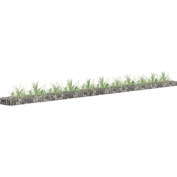 Best The Living Store gabion-højbed 450x30x10 cm galvaniseret stål - Plantekrukker Krukker & Plantebeholdere