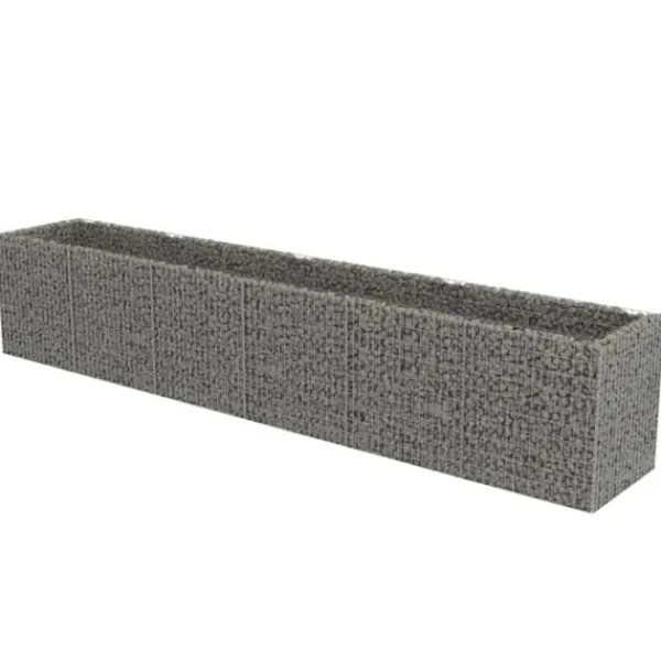 Clearance The Living Store gabion-højbed 540x90x100 cm galvaniseret stål - Plantekrukker Krukker & Plantebeholdere