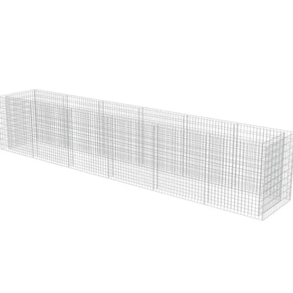 Clearance The Living Store gabion-højbed 540x90x100 cm galvaniseret stål - Plantekrukker Krukker & Plantebeholdere