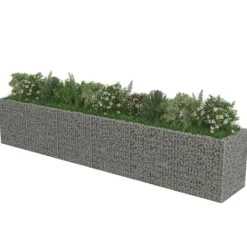Clearance The Living Store gabion-højbed 540x90x100 cm galvaniseret stål - Plantekrukker Krukker & Plantebeholdere