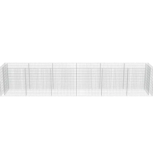 Clearance The Living Store gabion-højbed 540x90x100 cm galvaniseret stål - Plantekrukker Krukker & Plantebeholdere