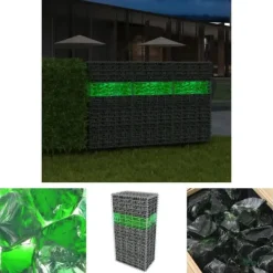 Havesten & Trædesten^The Living Store gabion-sten 60-120 mm 25 kg grønt glas - Have– & trædesten