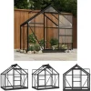 Drivhus^The Living Store glasdrivhus 155x103x191 cm aluminium antracitgrå - Drivhuse