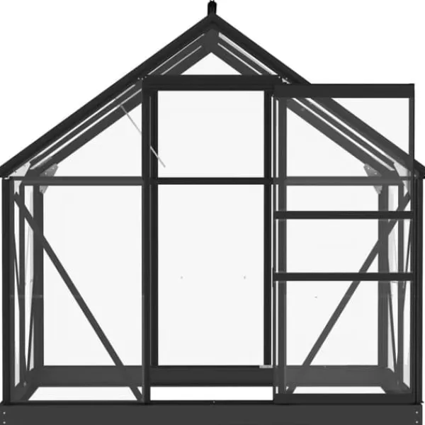 Drivhus^The Living Store glasdrivhus 155x103x191 cm aluminium antracitgrå - Drivhuse