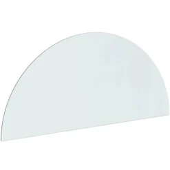 Outlet The Living Store glasplade til pejs 1200x500 mm halvrund - Glas Tilbehør Til Brændeovne & Pejse