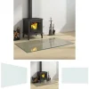 Tilbehør Til Brændeovne & Pejse^The Living Store glasplade til pejs 100x60 cm rektangulær - Glas