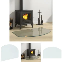 Tilbehør Til Brændeovne & Pejse^The Living Store glasplade til pejs 80x50 cm - Glas