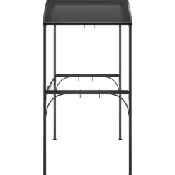Telte & Lysthuse^The Living Store grillpavillon med sidehylder 220x115x230 cm stål antracitgrå - Festtelte & havepavilloner