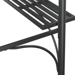 Telte & Lysthuse^The Living Store grillpavillon med sidehylder 220x115x230 cm stål antracitgrå - Festtelte & havepavilloner