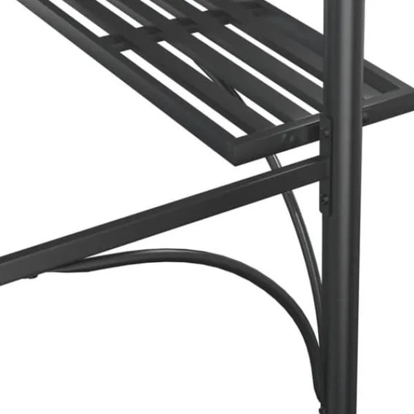 Telte & Lysthuse^The Living Store grillpavillon med sidehylder 220x115x230 cm stål antracitgrå - Festtelte & havepavilloner