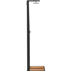 Pool- & Spatilbehør^The Living Store havebruser 50x55x224 cm polyrattan og akacietræ sort - Pool & spa – tilbehør