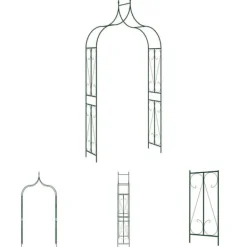 Buer, Spalier, Lysthuse Uden Tag^The Living Store havebue 120x38x258 cm jern mørkegrøn - Havebuer, espalierer & pergolaer