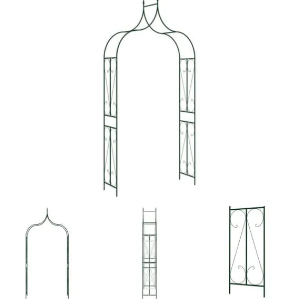 Buer, Spalier, Lysthuse Uden Tag^The Living Store havebue 120x38x258 cm jern mørkegrøn - Havebuer, espalierer & pergolaer