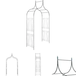 Online The Living Store havebue med spydspidsdesign mørkegrøn - Havebuer, espalierer & pergolaer Buer, Spalier, Lysthuse Uden Tag