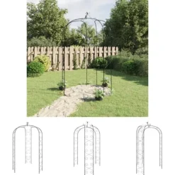 Buer, Spalier, Lysthuse Uden Tag^The Living Store havebue Ø180x255 cm stål sort - Havebuer, espalierer & pergolaer