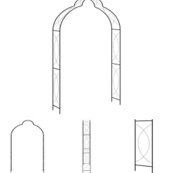 Buer, Spalier, Lysthuse Uden Tag^The Living Store havebue 150x34x240 cm jern sort - Havebuer, espalierer & pergolaer