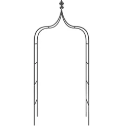 New The Living Store havebuer 2 stk. 120x38x260 cm stål sort - Havebuer, espalierer & pergolaer Buer, Spalier, Lysthuse Uden Tag