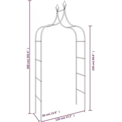 New The Living Store havebuer 2 stk. 120x38x260 cm stål sort - Havebuer, espalierer & pergolaer Buer, Spalier, Lysthuse Uden Tag