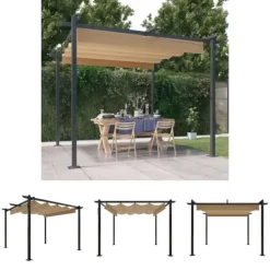 Buer, Spalier, Lysthuse Uden Tag^The Living Store havepavillon med sammenrulleligt tag 3x3 m gråbrun - Festtelte & havepavilloner