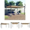 Online The Living Store havepavillon med sammenrulleligt tag 4x3 m gråbrun - Festtelte & havepavilloner Buer, Spalier, Lysthuse Uden Tag