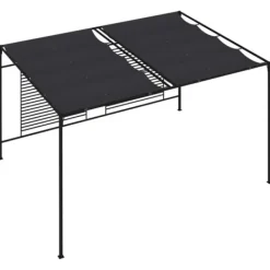 Sale The Living Store havepavillon med udtrækkeligt tag 4x3x2,3 m 180 g/m² antracit - Festtelte & havepavilloner Buer, Spalier, Lysthuse Uden Tag