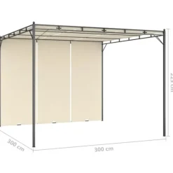 Sale The Living Store havepavillon med gardin 3x3x2,25m cremefarvet - Festtelte & havepavilloner Buer, Spalier, Lysthuse Uden Tag