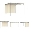 Outlet The Living Store havepavillon med gardin 4x3x2,25 m cremefarvet - Festtelte & havepavilloner Buer, Spalier, Lysthuse Uden Tag