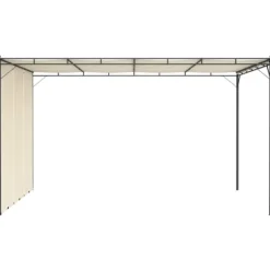 Outlet The Living Store havepavillon med gardin 4x3x2,25 m cremefarvet - Festtelte & havepavilloner Buer, Spalier, Lysthuse Uden Tag