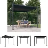 Buer, Spalier, Lysthuse Uden Tag^The Living Store havepavillon med sammenrulleligt tag 3x3 m antracitgrå - Festtelte & havepavilloner