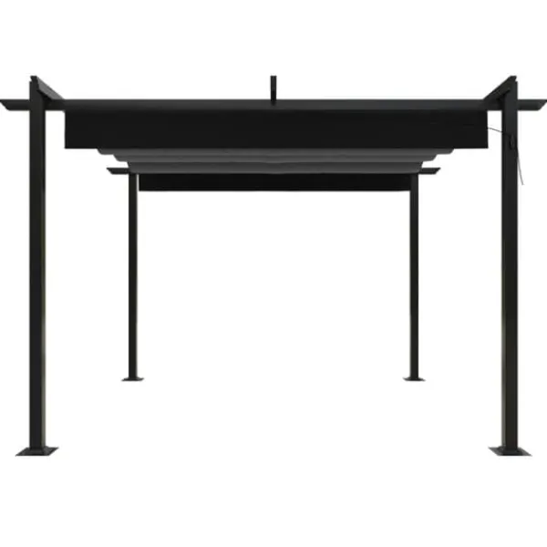 Buer, Spalier, Lysthuse Uden Tag^The Living Store havepavillon med sammenrulleligt tag 3x3 m antracitgrå - Festtelte & havepavilloner