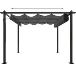 Buer, Spalier, Lysthuse Uden Tag^The Living Store havepavillon med sammenrulleligt tag 3x3 m antracitgrå - Festtelte & havepavilloner