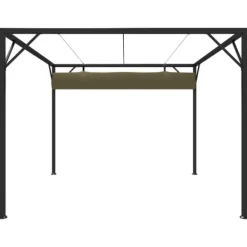 Buer, Spalier, Lysthuse Uden Tag^The Living Store havepavillon med tilbagetrækkeligt tag 3x3 m 180 g/m² gråbrun - Festtelte & havepavilloner