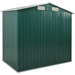 Best The Living Store haveskur med reol 205x130x183 cm jern grøn - Skure & Redskabsskure Skure, Garager & Carports