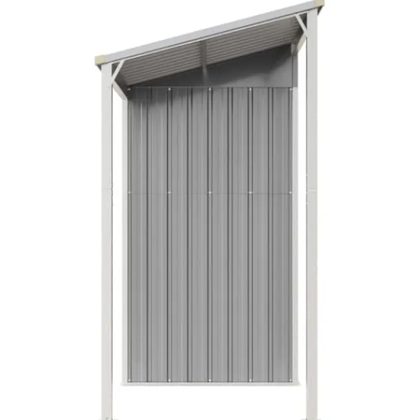 Discount The Living Store haveskur med udvidet tag 277x110,5x181 cm stål lysegrå - Skure & Redskabsskure Skure, Garager & Carports