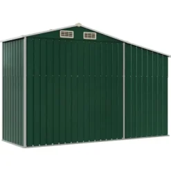 New The Living Store haveskur 277x93x179 cm galvaniseret stål grøn - Skure & Redskabsskure Skure, Garager & Carports