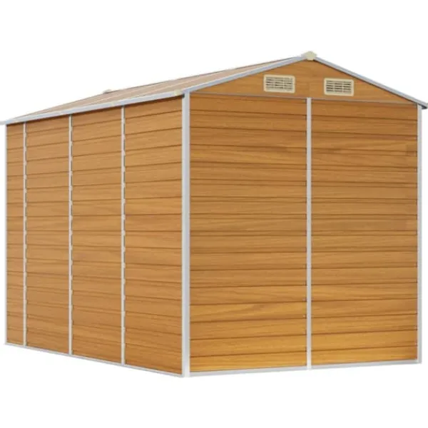 The Living Store haveskur 191x300x198 cm galvaniseret stål lysebrun - Skure & Redskabsskure Skure, Garager & Carports