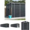 Best The Living Store haveskur 191x810x198 cm galvaniseret stål antracitgrå - Skure & Redskabsskure Skure, Garager & Carports