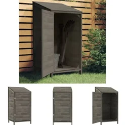 Skure, Garager & Carports^The Living Store haveskur 55x52x112 cm massivt grantræ antracitgrå - Skure & Redskabsskure