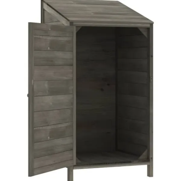 Skure, Garager & Carports^The Living Store haveskur 55x52x112 cm massivt grantræ antracitgrå - Skure & Redskabsskure