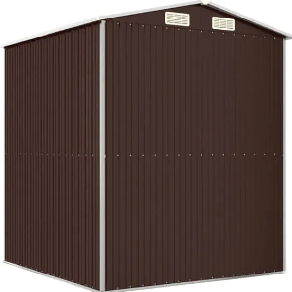 Skure, Garager & Carports^The Living Store haveskur 192x191x223 cm galvaniseret stål mørkebrun - Skure & Redskabsskure