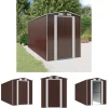 Skure, Garager & Carports^The Living Store haveskur 192x440x223 cm galvaniseret stål mørkebrun - Skure & Redskabsskure