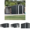 Skure, Garager & Carports^The Living Store haveskur 191x555x198 cm galvaniseret stål antracitgrå - Skure & Redskabsskure