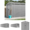 Skure, Garager & Carports^The Living Store haveskur 191x810x198 cm galvaniseret stål lysegrå - Skure & Redskabsskure