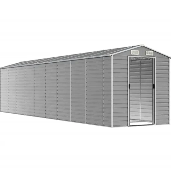 Skure, Garager & Carports^The Living Store haveskur 191x810x198 cm galvaniseret stål lysegrå - Skure & Redskabsskure