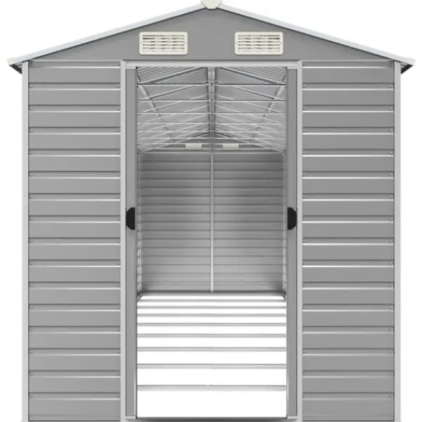 Skure, Garager & Carports^The Living Store haveskur 191x810x198 cm galvaniseret stål lysegrå - Skure & Redskabsskure