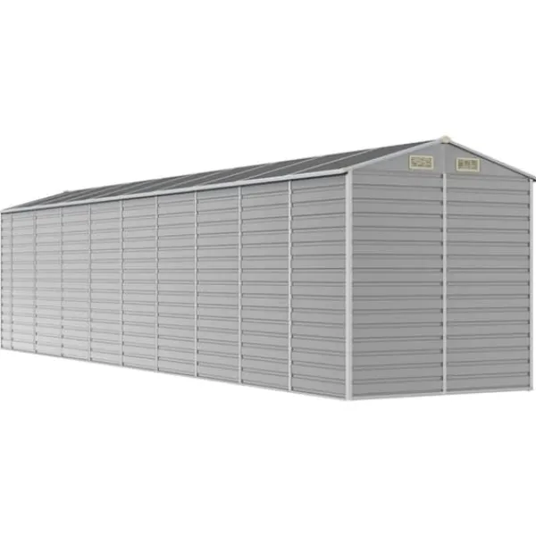 Skure, Garager & Carports^The Living Store haveskur 191x810x198 cm galvaniseret stål lysegrå - Skure & Redskabsskure