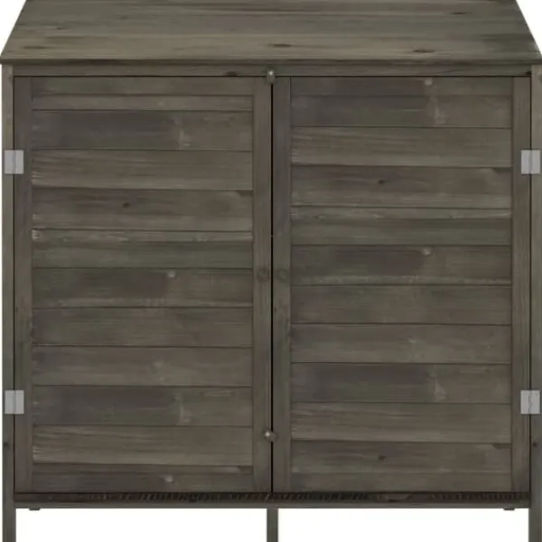 Sale The Living Store haveskur 102x52x112 cm massivt grantræ antracitgrå - Skure & Redskabsskure Skure, Garager & Carports