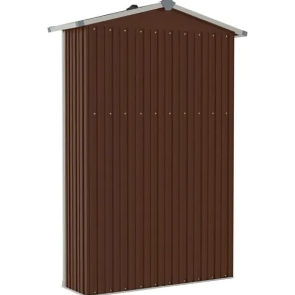 Skure, Garager & Carports^The Living Store haveskur 116x45x175 cm galvaniseret stål brun - Skure & Redskabsskure